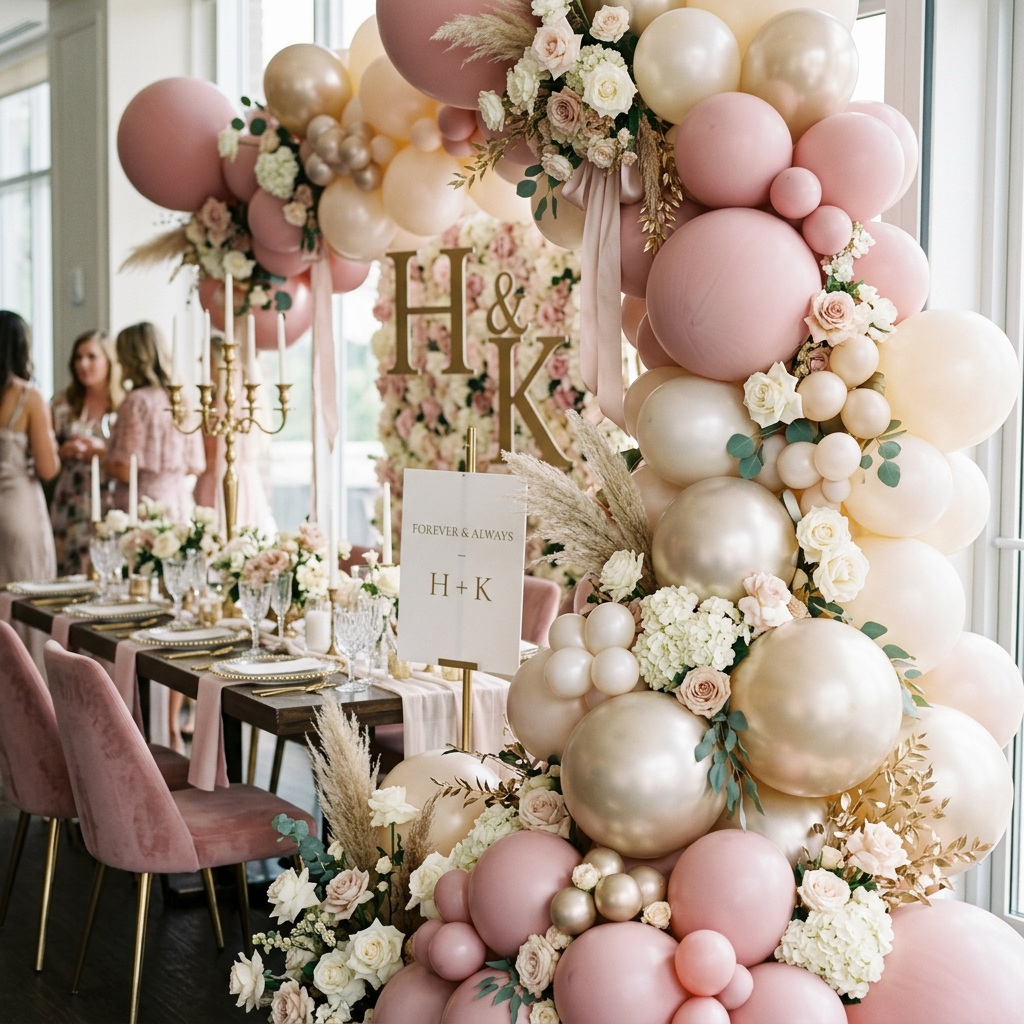 Elegant balloon decor details